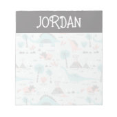 Cute Pastel Dinosaur Pattern Notitieblok (Voorkant)