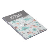 Cute Pastel Dinosaur Pattern Notitieboek (Rechterzijde)