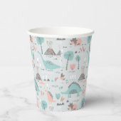 Cute Pastel Dinosaur Pattern Papieren Bekers (Rechts)