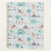 Cute Pastel Dinosaur Pattern Planner (Voorkant)