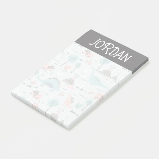 Cute Pastel Dinosaur Pattern Post-it® Notes (Schuin)