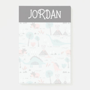Cute Pastel Dinosaur Pattern Post-it® Notes
