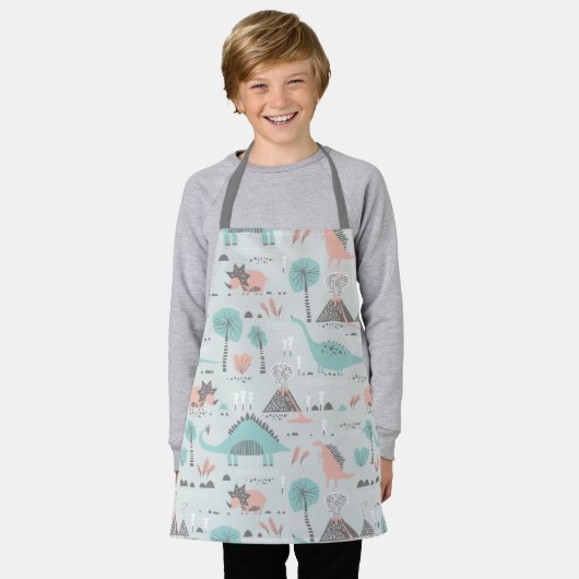 Cute Pastel Dinosaur Pattern Schort (Gedragen)
