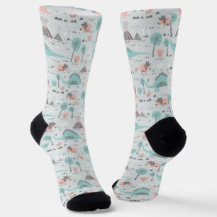 Cute Pastel Dinosaur Pattern Sokken