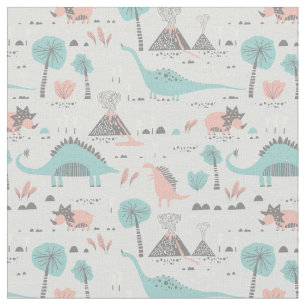Cute Pastel Dinosaur Pattern Stof