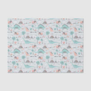 Cute Pastel Dinosaur Pattern Tissuepapier