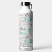 Cute Pastel Dinosaur Pattern Waterfles (Voorkant)