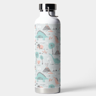 Cute Pastel Dinosaur Pattern Waterfles