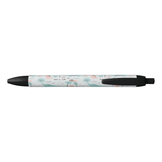 Cute Pastel Dinosaur Pattern Zwarte Inkt Pen (Achterkant)