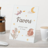 Cute Pastel Dragon Kids Birthday Party Favors Reclamebord Met Voetstuk (Insitu)