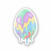 Cute Pastel Drip Art Easter Egg Modern  Sticker (Voorkant)