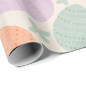 Cute Pastel Easter Egg Seamless Pattern Cadeaupapier (Rol Hoek)