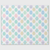 Cute Pastel Easter Eggs Pattern Cadeaupapier (Vlak)