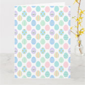Cute Pastel Easter Eggs Pattern Kaart (Gele Bloem)