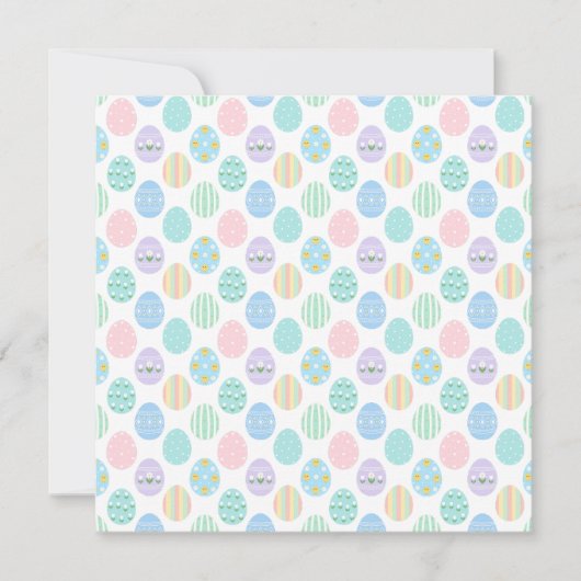 Cute Pastel Easter Eggs Pattern  Save The Date (Voorkant)