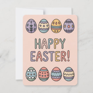 Cute Pastel Easter Eggs Spring Holiday Card Feestdagenkaart
