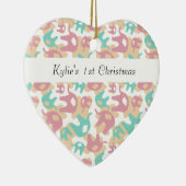 Cute Pastel Elephants Keramisch Ornament (Rechts)