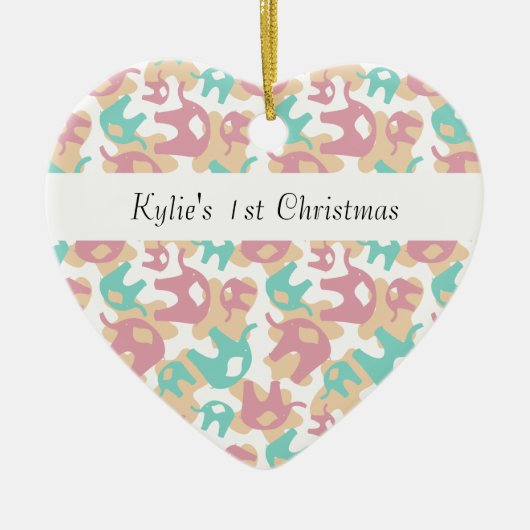 Cute Pastel Elephants Keramisch Ornament (Voorkant)