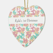 Cute Pastel Elephants Keramisch Ornament (Links)