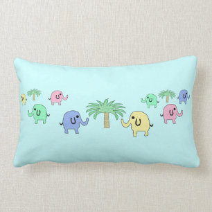 Cute Pastel Elephants Kinder Pillow Kussen