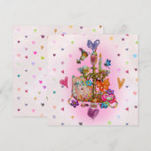 Cute Pastel Feestdagenkaart (Voorkant / Achterkant)