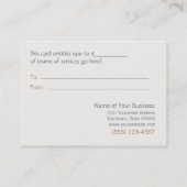 Cute Pastel Flowers Cadeft Certificate Kortingskaartje (Achterkant)