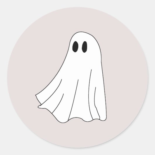 Cute Pastel Ghost Pattern Ronde Sticker (Voorkant)