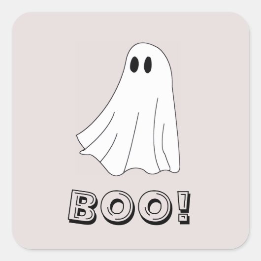 Cute Pastel Ghost Pattern Vierkante Sticker (Voorkant)