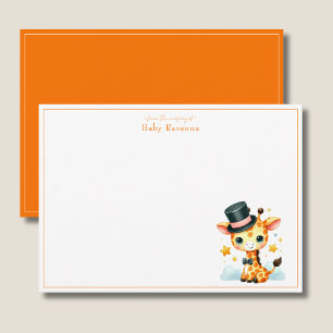 Cute Pastel Giraffe Baby Shower Nursery Bedankt Notitiekaartje