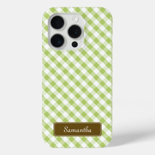 Cute Pastel Green Gingham Pattern Case-Mate iPhone Case (Achterkant)