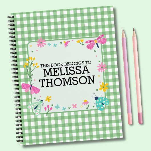 Cute Pastel Green Summer Floral Journal quotidien