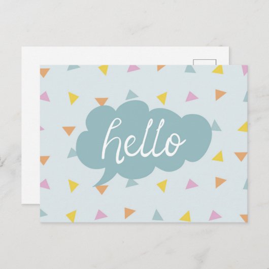 Cute Pastel Hallo Briefkaart (Voorkant / Achterkant)