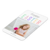Cute Pastel Happy Easter Typografie Magneet (Linkerzijde)