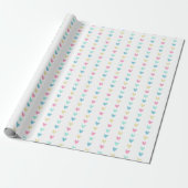 Cute Pastel Hearts Pattern Cadeaupapier (Uitgerold)