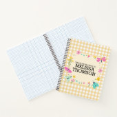 Cute Pastel Jaune Summer Floral Journal quotidien (Intérieur)