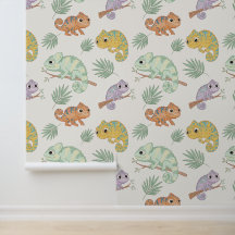 Cute Pastel Kameleon Patroon - Handgetekende Repti
