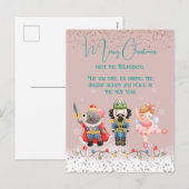 Cute Pastel Kerstmis Nutcracker Feestdagenkaart (Voorkant / Achterkant)