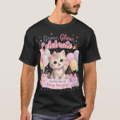 Cute Pastel Kitten Verjaardagsviering Ontwerp T-shirt (Voorkant)