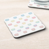 Cute Pastel Kitty Cat Facts Pattern Bier Onderzetter (Linkerzijde)