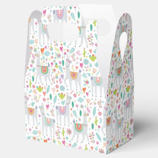 Cute Pastel Llama Pattern Bedankdoosjes (Geopend)