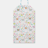 Cute Pastel Llama Pattern Cadeaulabel (Achterkant)