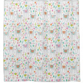 Cute Pastel Llama Pattern Douchegordijn (Voorkant)