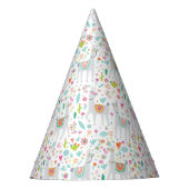 Cute Pastel Llama Pattern Feesthoedjes (Voorkant)