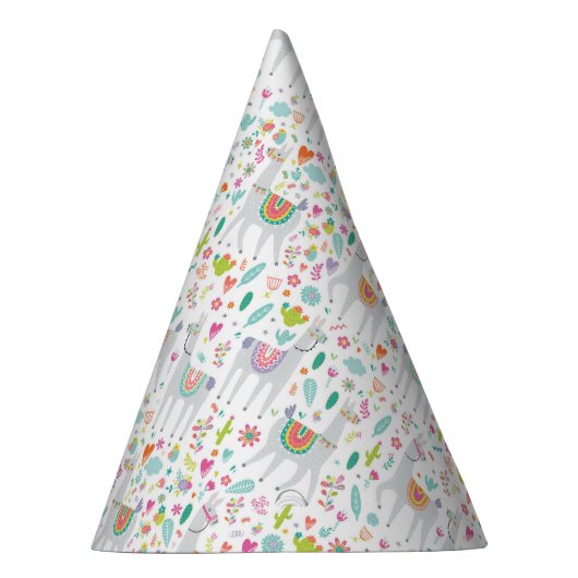 Cute Pastel Llama Pattern Feesthoedjes (Rechts)