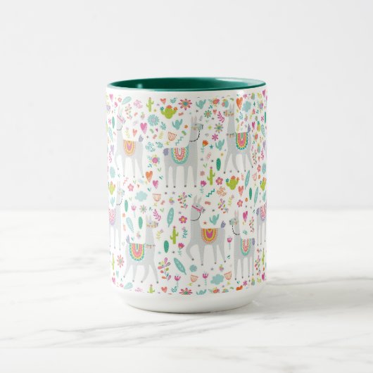 Cute Pastel Llama Pattern Mok (Midden)