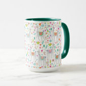 Cute Pastel Llama Pattern Mok (Voorkant rechts)