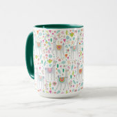 Cute Pastel Llama Pattern Mok (Voorkant links)