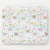 Cute Pastel Llama Pattern Muismat (Voorkant)
