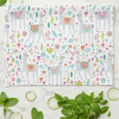 Cute Pastel Llama Pattern Theedoek (Gevouwen)