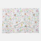 Cute Pastel Llama Pattern Theedoek (Horizontaal)